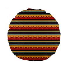 Waves And Stripes Pattern Standard 15  Premium Round Cushion  by LalyLauraFLM