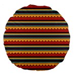 Waves and stripes pattern Large 18  Premium Round Cushion  Front