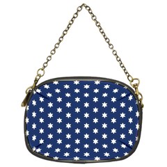 Dark Blue Star Pattern Chain Purse (two Sided)  by 4SeasonsDesigns