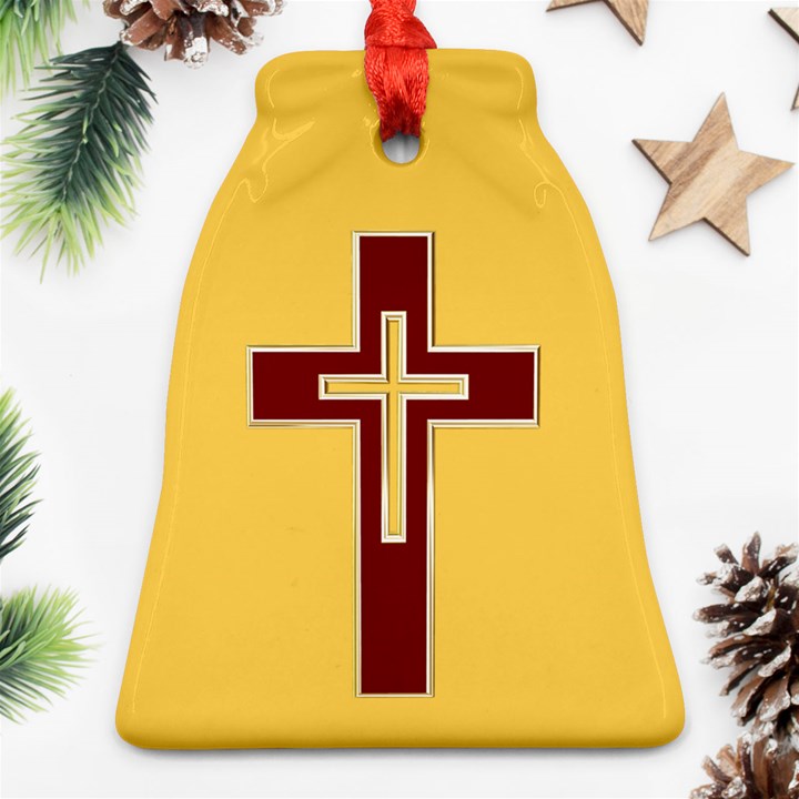 Red Christian cross Ornament (Bell)