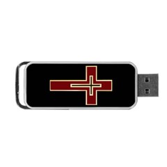 Red Christian Cross Portable Usb Flash (one Side)