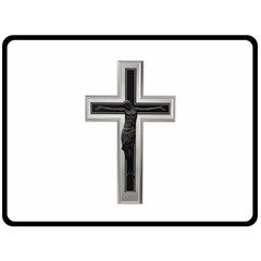 Red Christian Cross Double Sided Fleece Blanket (large)