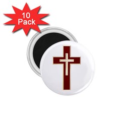 Red Christian Cross 1 75  Magnet (10 Pack) 