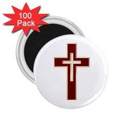 Red Christian Cross 2 25  Magnet (100 Pack) 