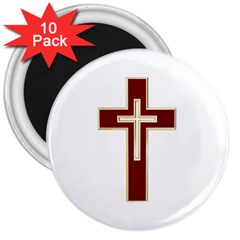 Red Christian Cross 3  Magnet (10 Pack) by igorsin