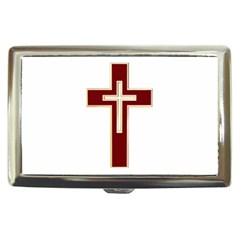 Red Christian Cross Cigarette Money Case by igorsin