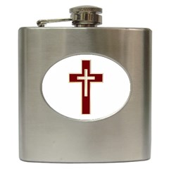 Red Christian Cross Hip Flask (6 Oz) by igorsin