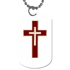 Red Christian Cross Dog Tag (two Sides)