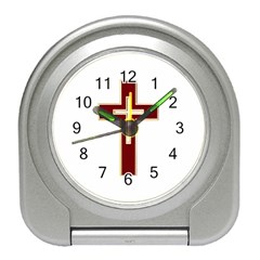 Red Christian Cross Travel Alarm Clock