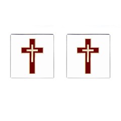 Red Christian Cross Cufflinks (square) by igorsin