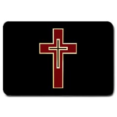 Red Christian Cross Large Doormat by igorsin