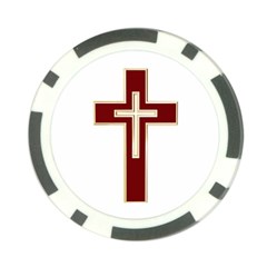 Red Christian Cross Poker Chip Card Guard by igorsin