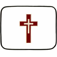 Red Christian Cross Double Sided Fleece Blanket (mini)