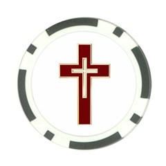 Red Christian Cross Poker Chip Card Guard (10 Pack) by igorsin