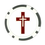 Red Christian cross Poker Chip Card Guard (10 pack) Front