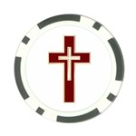 Red Christian cross Poker Chip Card Guard (10 pack) Back