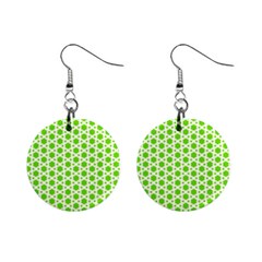 Green Twist Pattern Mini Button Earrings