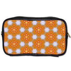 Orange Floral Travel Toiletry Bag (one Side) by 4SeasonsDesigns