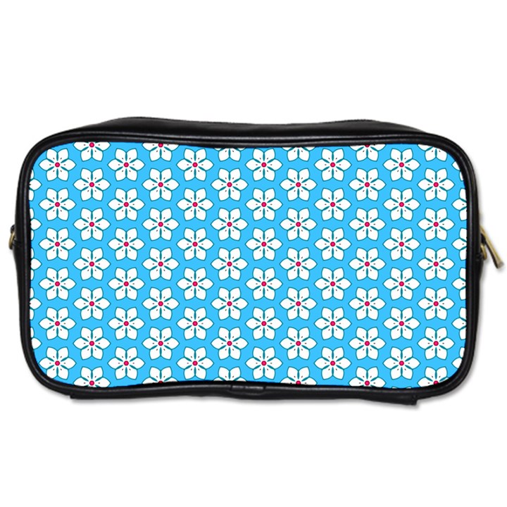 Blue Floral Travel Toiletry Bag (One Side)