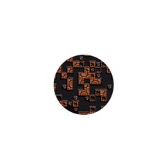 Brown Pieces 1  Mini Button by LalyLauraFLM