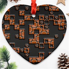 Brown Pieces Ornament (heart)