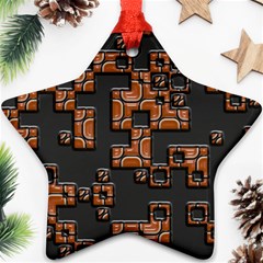 Brown Pieces Ornament (star) by LalyLauraFLM