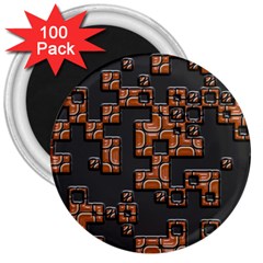 Brown Pieces 3  Magnet (100 Pack)