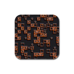 Brown Pieces Rubber Square Coaster (4 Pack) by LalyLauraFLM