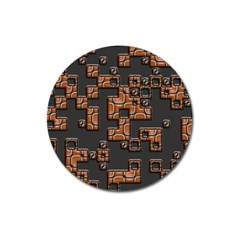 Brown Pieces Magnet 3  (round)