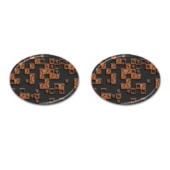 Brown Pieces Cufflinks (oval)