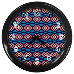 Rhombus  Pattern Wall Clock (black) by LalyLauraFLM