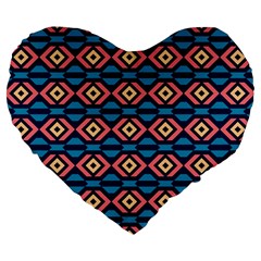 Rhombus  Pattern Large 19  Premium Heart Shape Cushion