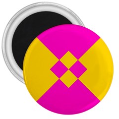 Yellow Pink Shapes 3  Magnet