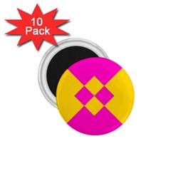 Yellow Pink Shapes 1 75  Magnet (10 Pack) 