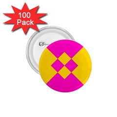 Yellow Pink Shapes 1 75  Button (100 Pack) 