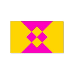 Yellow Pink Shapes Sticker (rectangular)