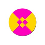 Yellow pink shapes Magnet 3  (Round) Front