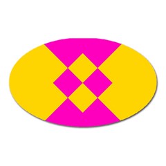 Yellow Pink Shapes Magnet (oval)