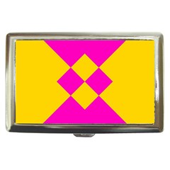 Yellow Pink Shapes Cigarette Money Case by LalyLauraFLM