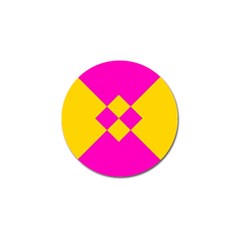 Yellow Pink Shapes Golf Ball Marker (10 Pack)