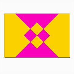 Yellow Pink Shapes Postcard 4 x 6  (pkg Of 10)