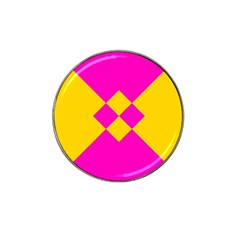 Yellow Pink Shapes Hat Clip Ball Marker (10 Pack) by LalyLauraFLM