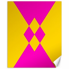 Yellow Pink Shapes Canvas 11  X 14  by LalyLauraFLM