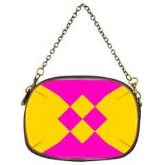 Yellow Pink Shapes Chain Purse (two Sides) by LalyLauraFLM