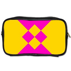 Yellow Pink Shapes Toiletries Bag (one Side)