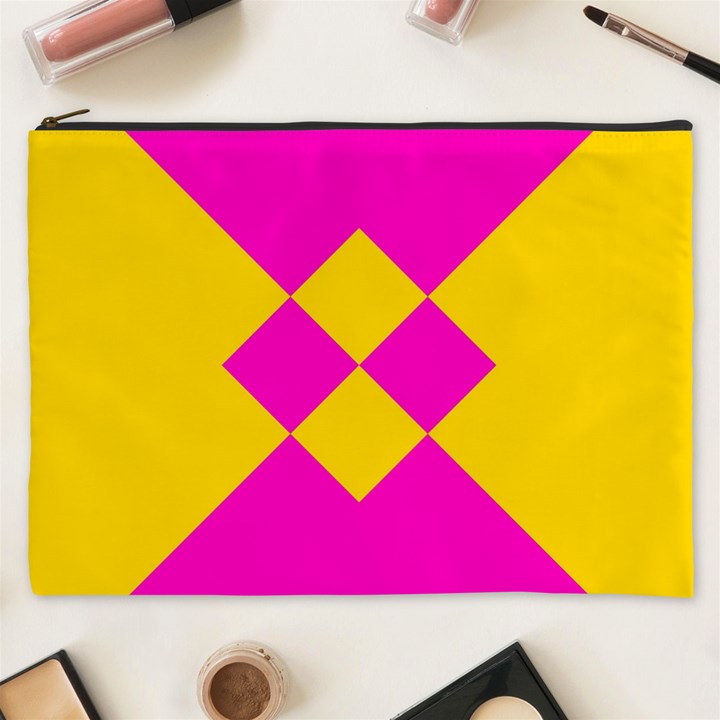 Yellow pink shapes Cosmetic Bag (XXXL)