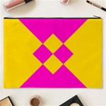 Yellow pink shapes Cosmetic Bag (XXXL) Back