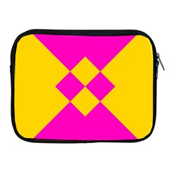 Yellow Pink Shapes Apple Ipad 2/3/4 Zipper Case by LalyLauraFLM