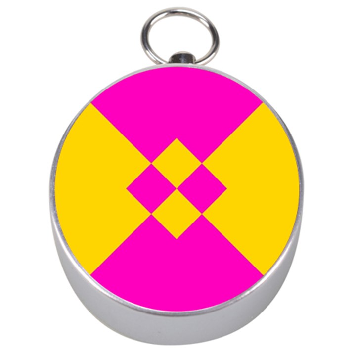 Yellow pink shapes Silver Compass