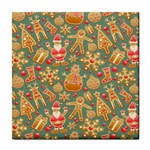 Santa and Friends Pattern Tile Coasters Front